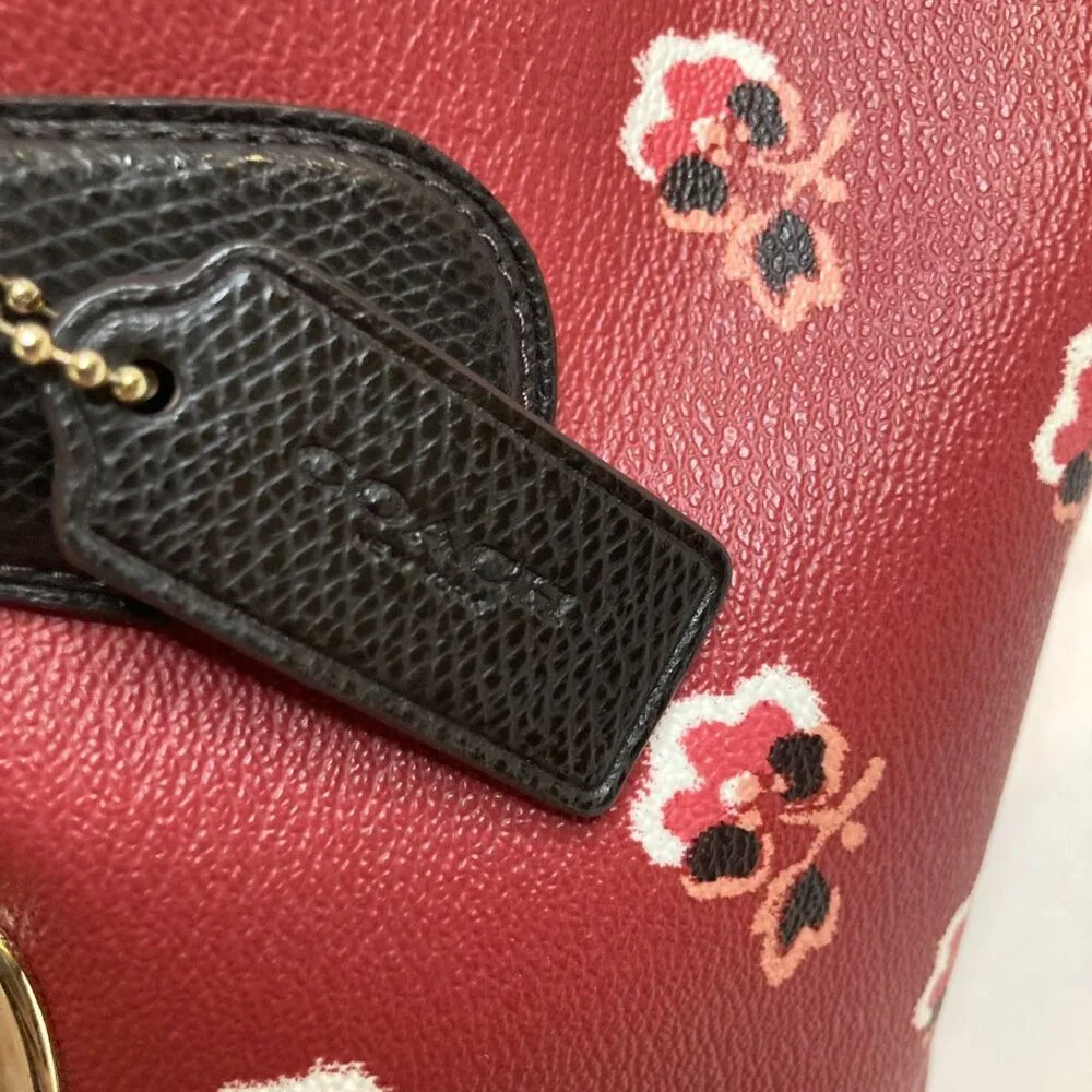 Womens Coach Bramble Rose MIni‎ Bennett Leather Satchel 9.5 x 6.5 x 4.5